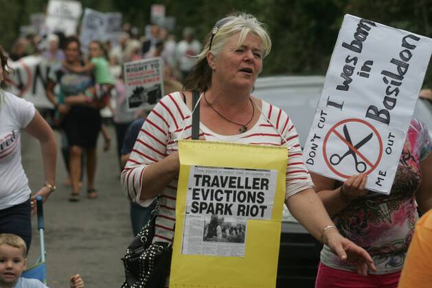 Sept. 10, 2011 - Basilson, Essex, UK - Protest march to Dale Farm ...