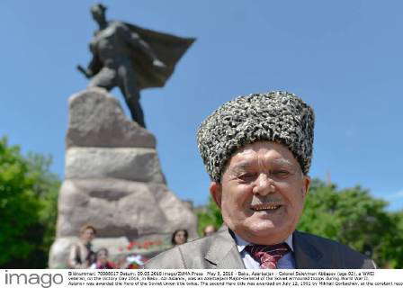 May 9, 2016 Baku, Azerbaijan Colonel Suleyman Abbasov (age 92), a
