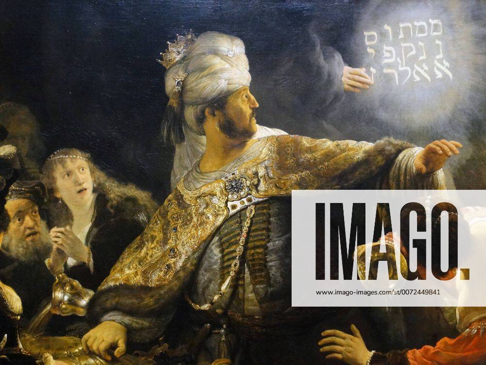 Deatil From Belshazzar S Feast 1635; Painting By Rembrandt Van Rijn ...