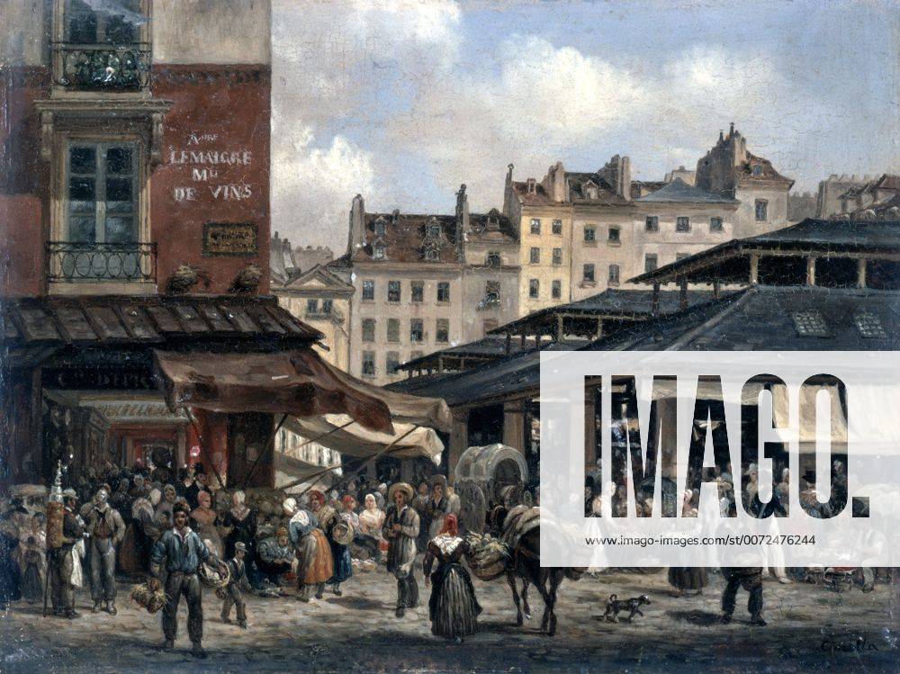 View of the Market of Les Halles c1828. Giuseppe Canella I (17881847