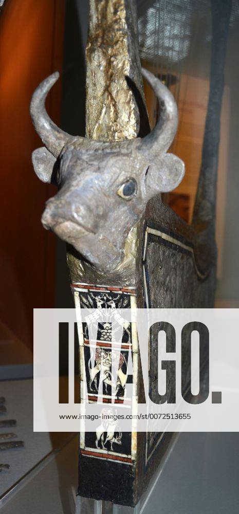 The Silver Lyre 2500 B.C. Musical instrument. The silver and the bull s ...