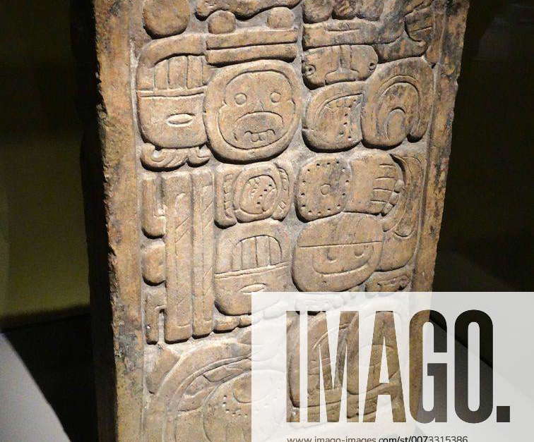 Maya glyph texts on the Lapida Dupaix found at the Mayan site of ...