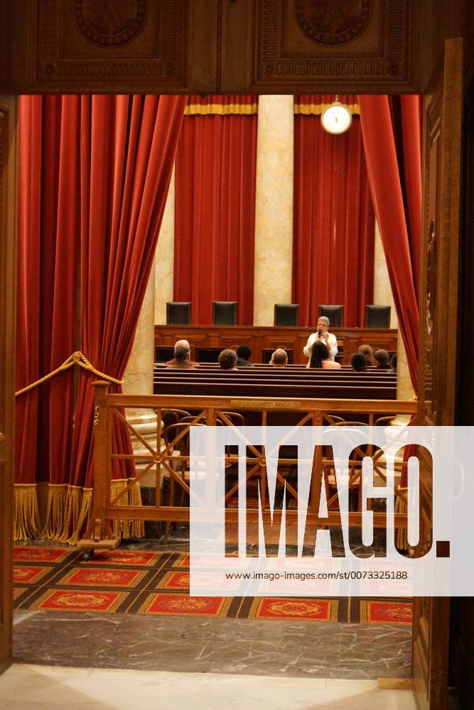 Interior of a courtroom inside of the Supreme Court of the United ...