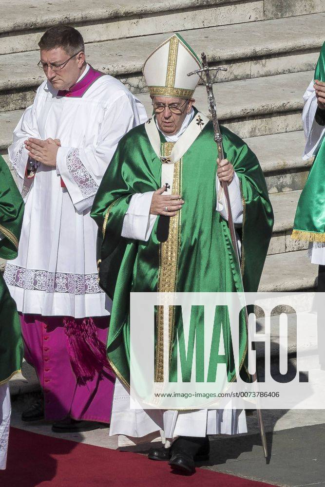 Pope Francis Arrives To Celebrate A Mass Of Thanksgiving For The