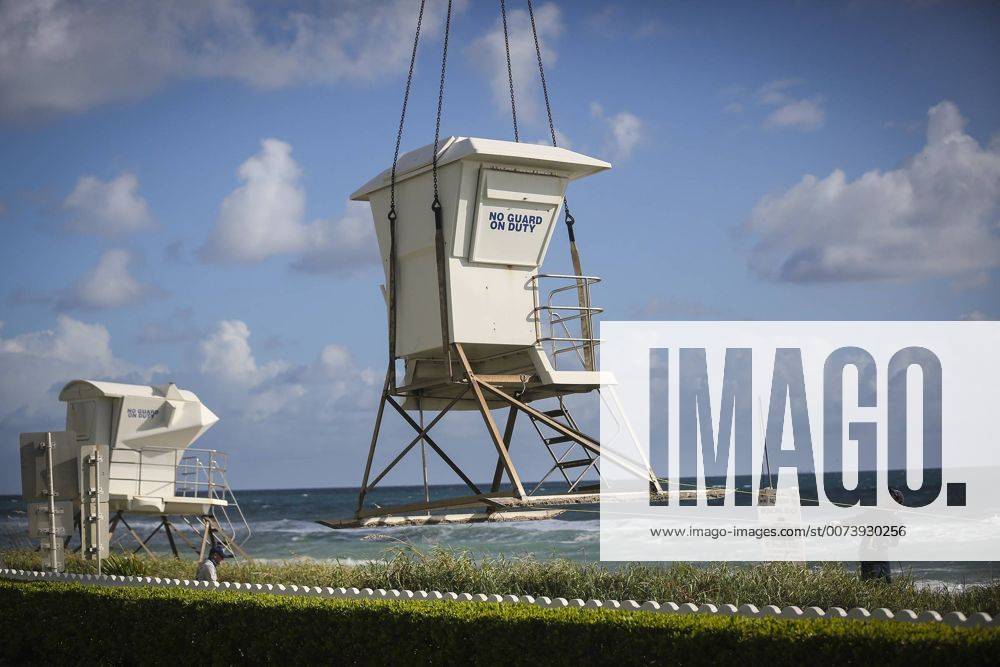 October 18, 2016 Florida, U.S. Palm Beach lifeguards move a