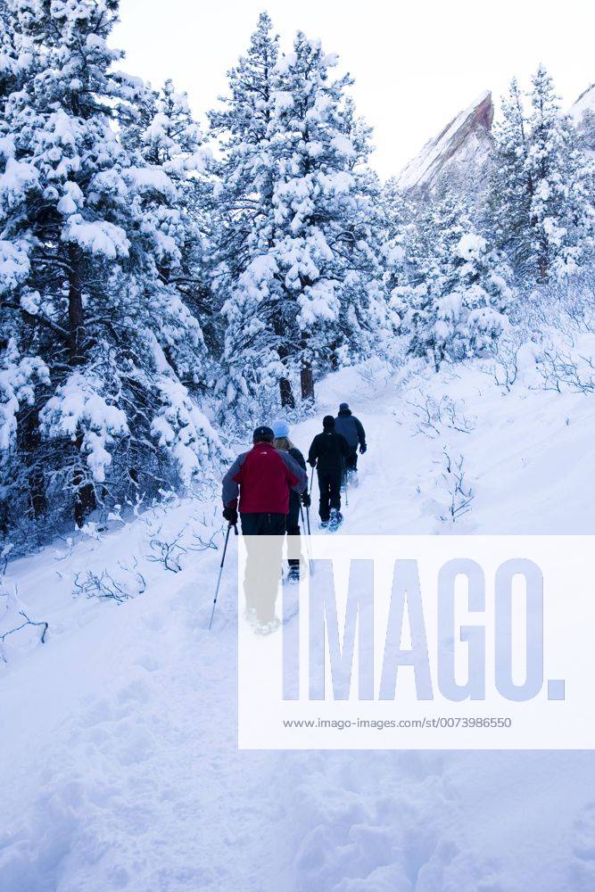 Snowshoeing in Chautauqua Park, Boulder ,CO (Editorial Usage Only) Y