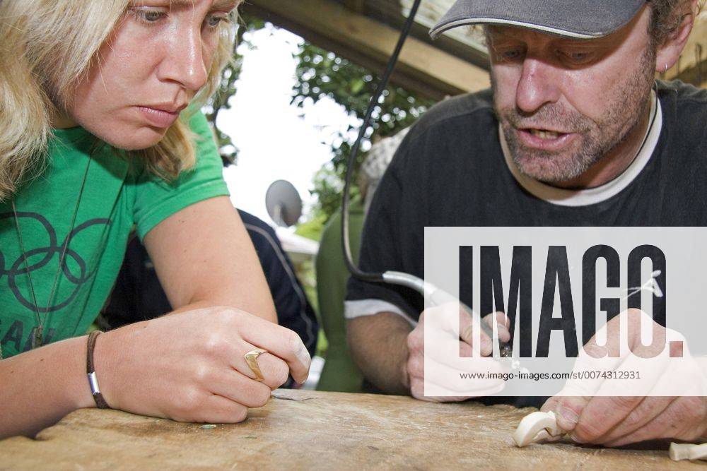 Barrytown, New Zealand. A popular activity in Barrytown is Bone Carving
