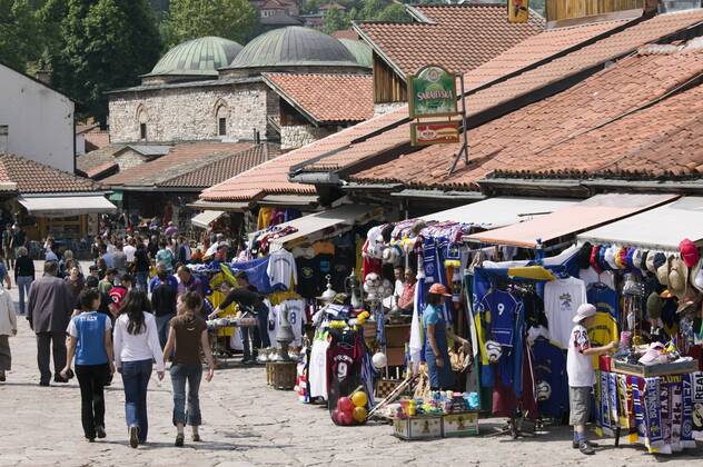 Bosnia & Hercegovina - Sarajevo. Bascarsija Ottoman Era Old Town ...