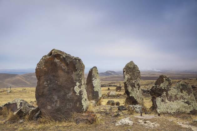 Ancient tombs, Zorats Karer (Karahundj) (Carahunge) (speaking stones ...