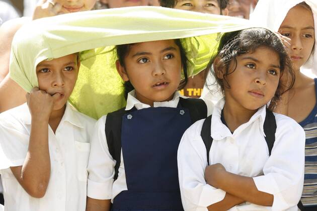 Feb 13, 2008 - San Gregorio, Diriamba, Nicaragua - Nicaraguan children  receive 2008 Super bowl XLII apparel intended