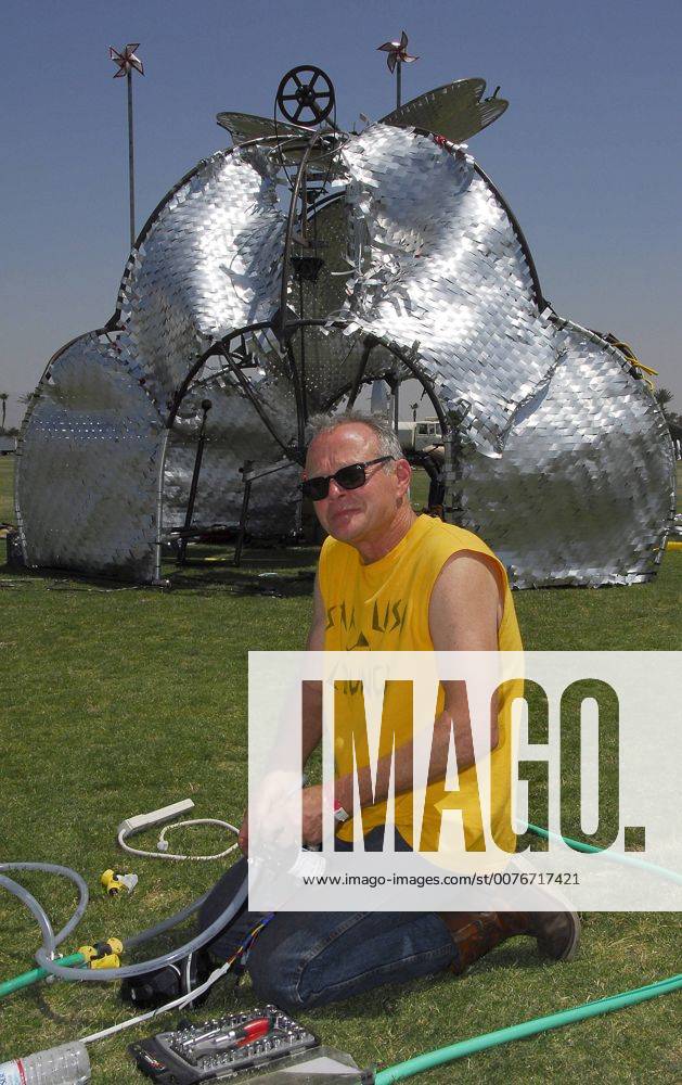 Apr 28, 2006; Indio, CA, USA; JOHN BOCK works on the installation of a ...