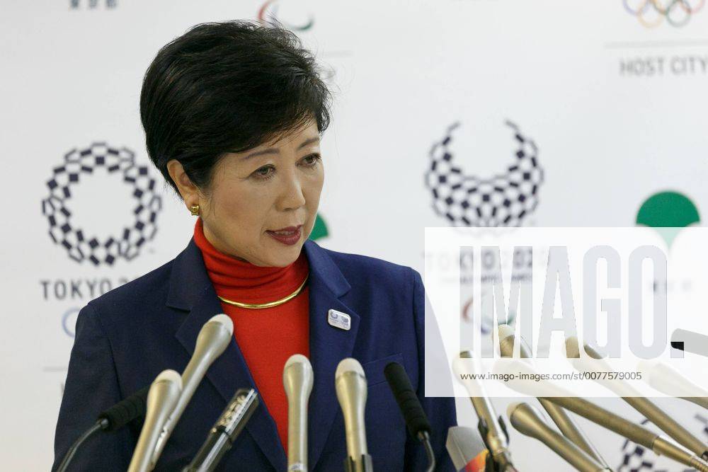 Tokyo Governor Yuriko Koike speaks during her regular press conference ...