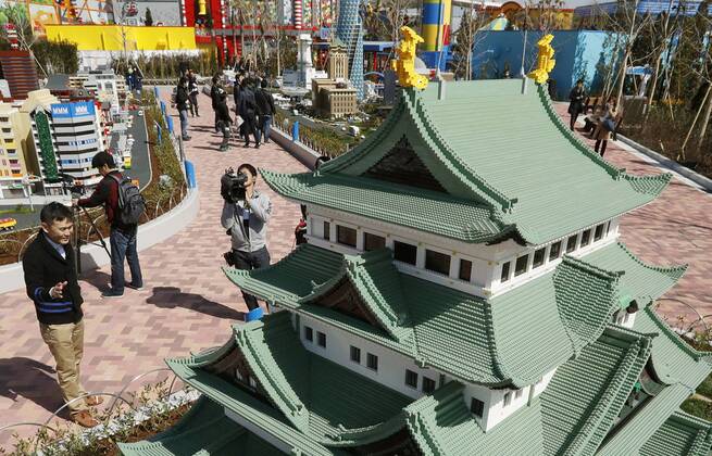 Legoland Japan ready to open in Nagoya A replica of Nagoya Castle, made  with Lego bricks, is on