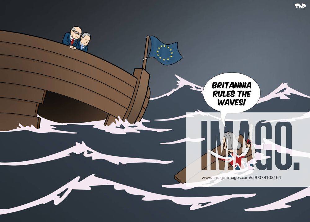 Illustration, Cartoon, Brexit, Brussels, Europe. Tjeerd Royaards Cartoon  Movement Hollandse Hoogte