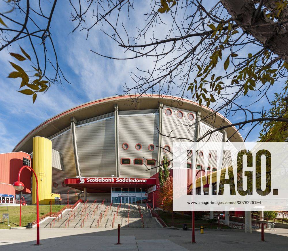 West entrance to the Scotiabank Saddledome home of the Calgary Flames