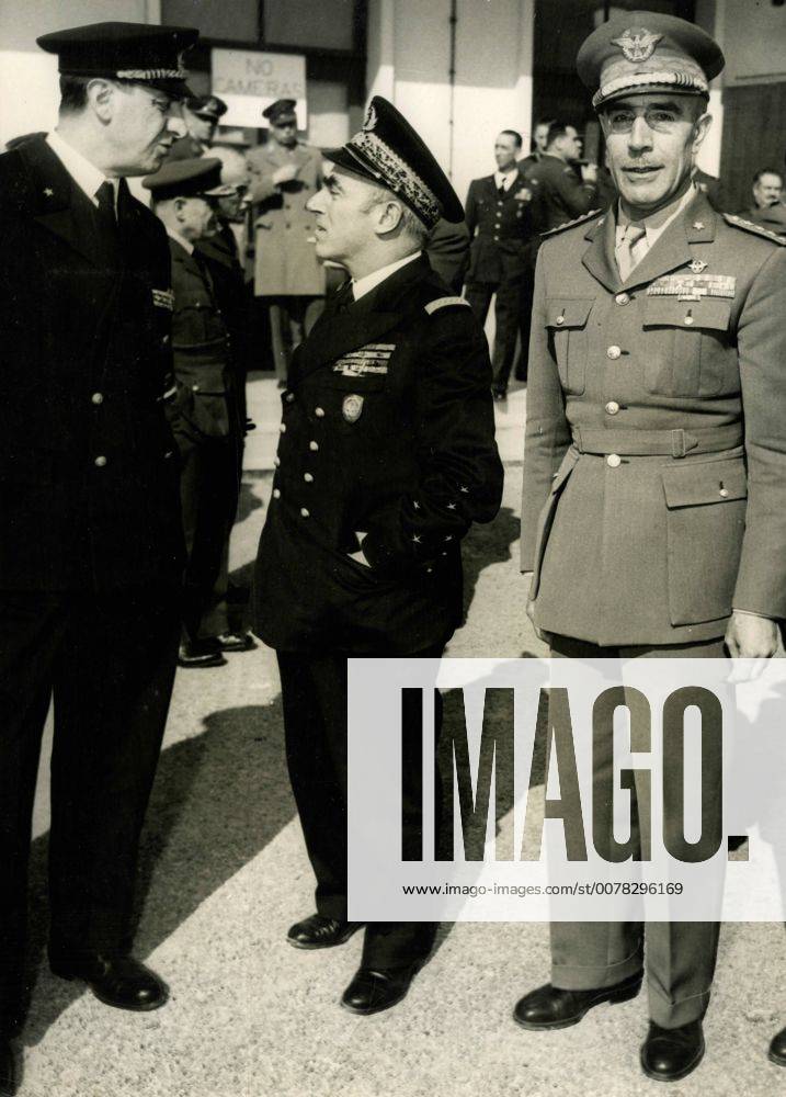 Admirals Emilio Ferreri, Andre G. LeMonnier, and Gen. Eficio Marras ...