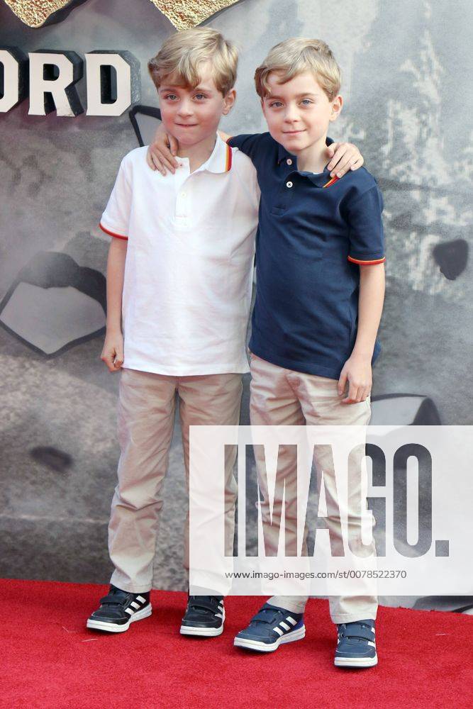 Oliver and Zac Barker attend the European premiere of King Arthur