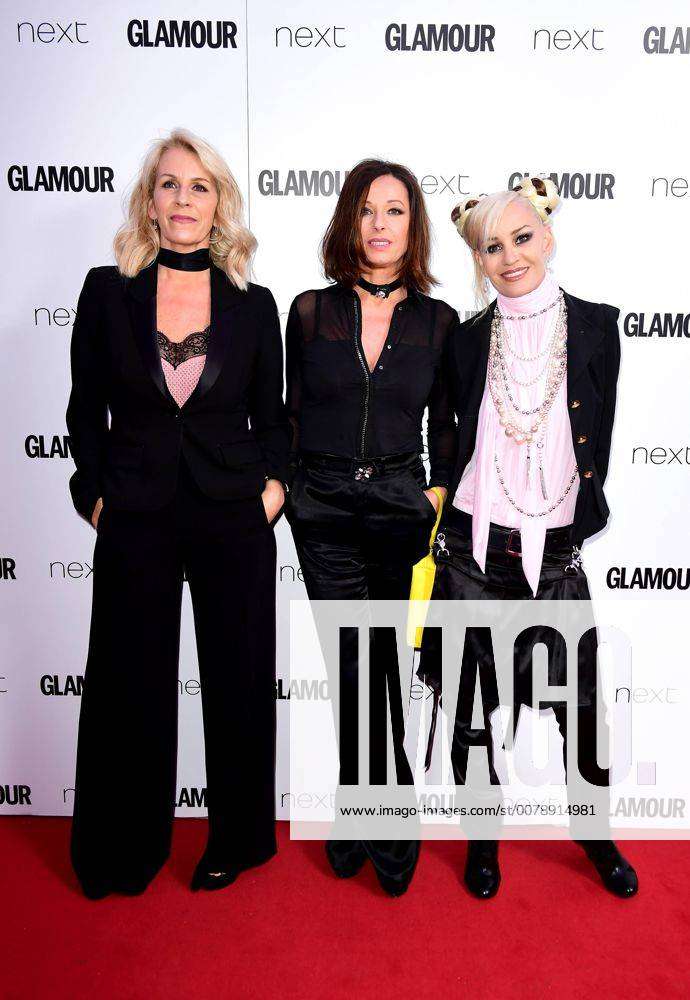 Siobhan Fahey (right), Sara Dallin (left) and Keren Woodward of Bananarama  attending the Glamour