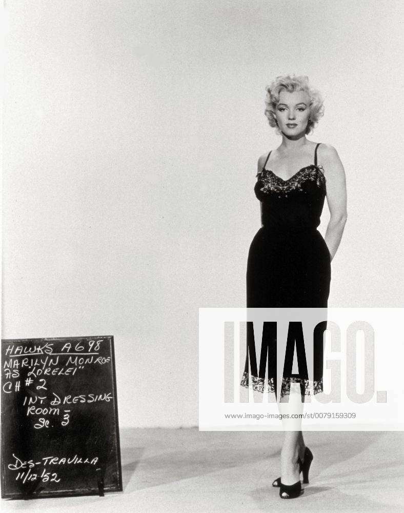Marilyn Monroe poses for a wardrobe test for Gentlemen Prefer Blondes 1953 Y