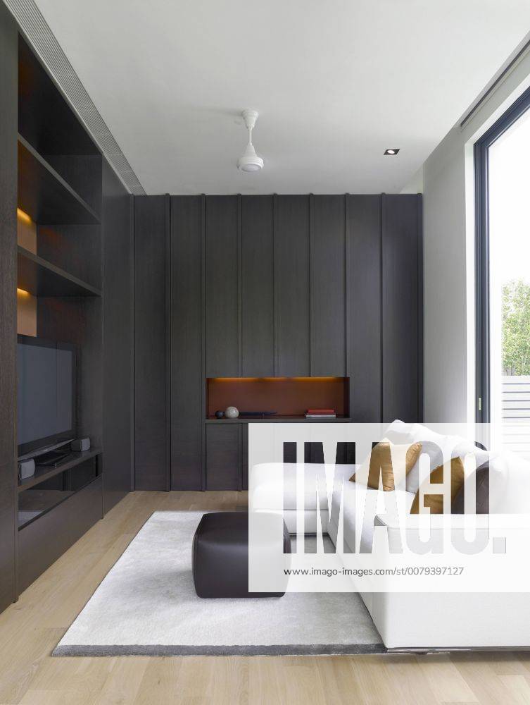 Sofa facing television in modern room, 9 Ridout Rd, Singapore Singapore