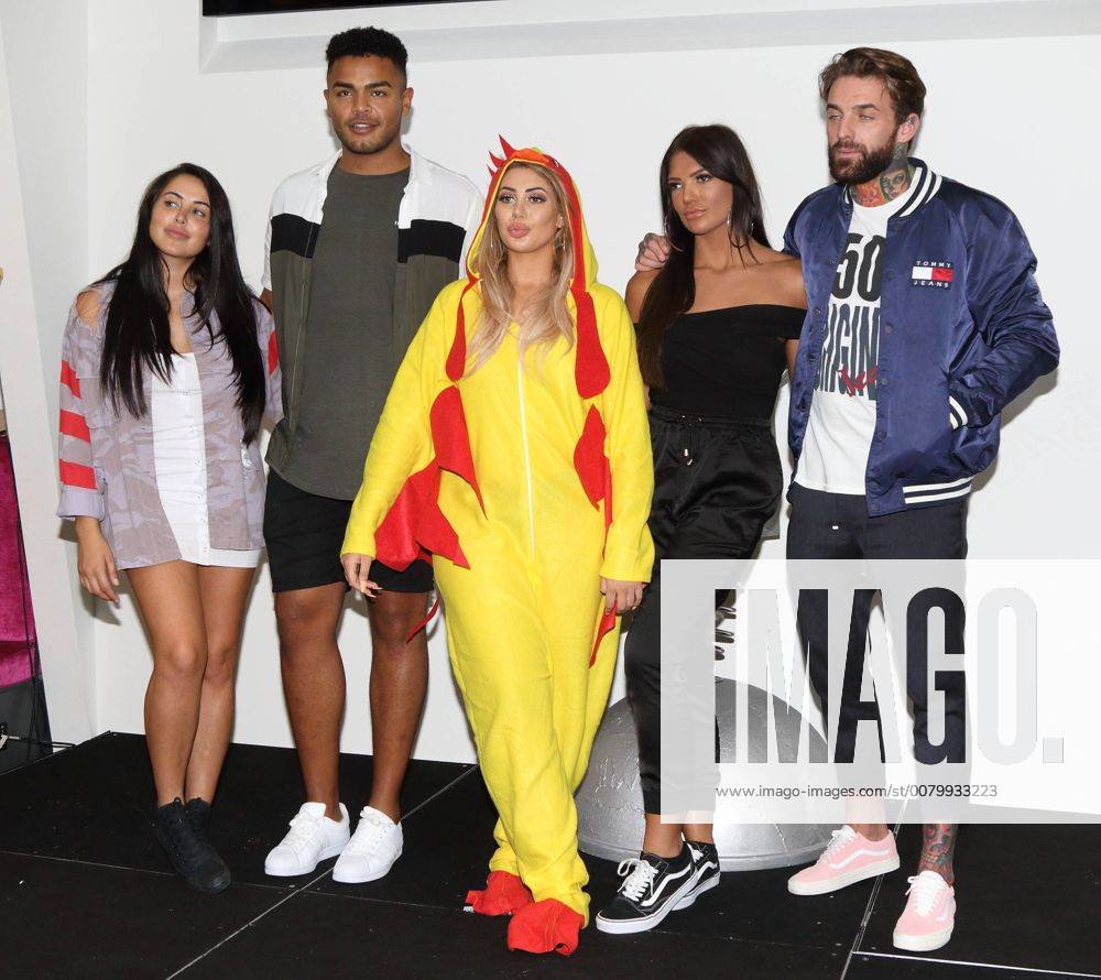 Geordie Shore at MTV Studios London.UK. Abbie Holborn, Chloe Ferry and  Marnie Simpson, Nathan Henry