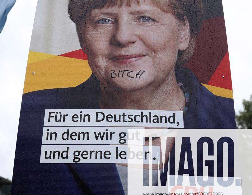 Mittwoch 06.09.2017, Bundestagswahlkampf 2017, Wahlplakat der Partei CDU mit Angela Merkel (Fuer