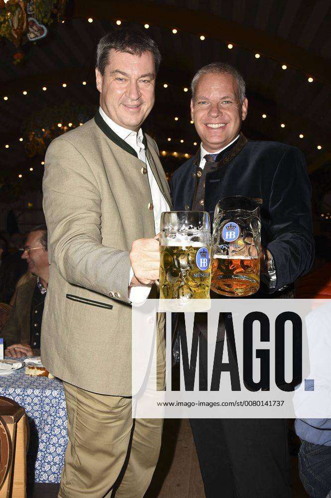 Markus Söder and Ricky Steinberg at the Opening of Oktoberfest 2017 in ...