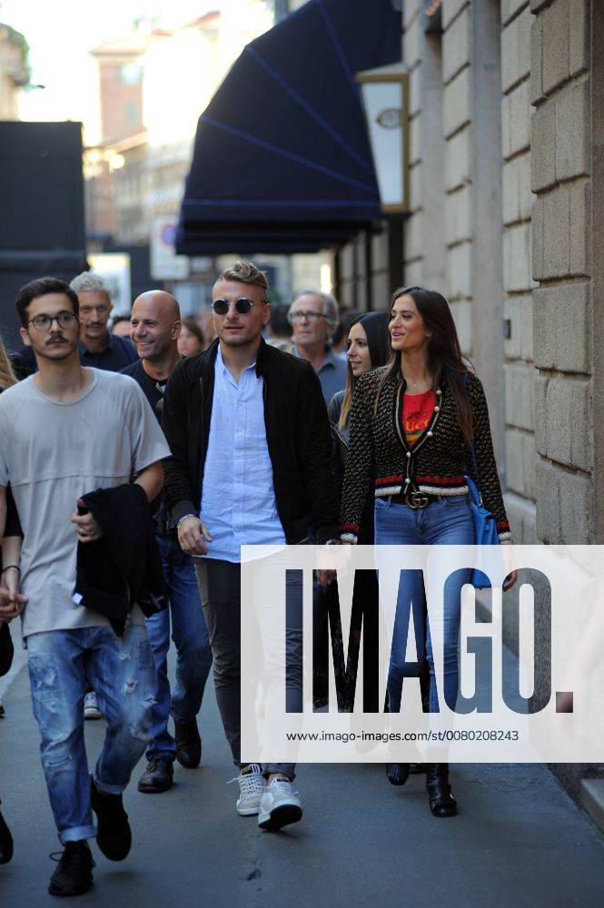 Milan Ciro Immobile and his wife Jessica in the center The