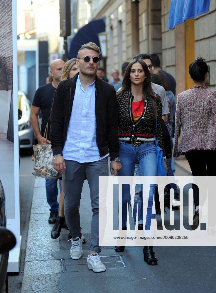 Milan Ciro Immobile and his wife Jessica in the center The