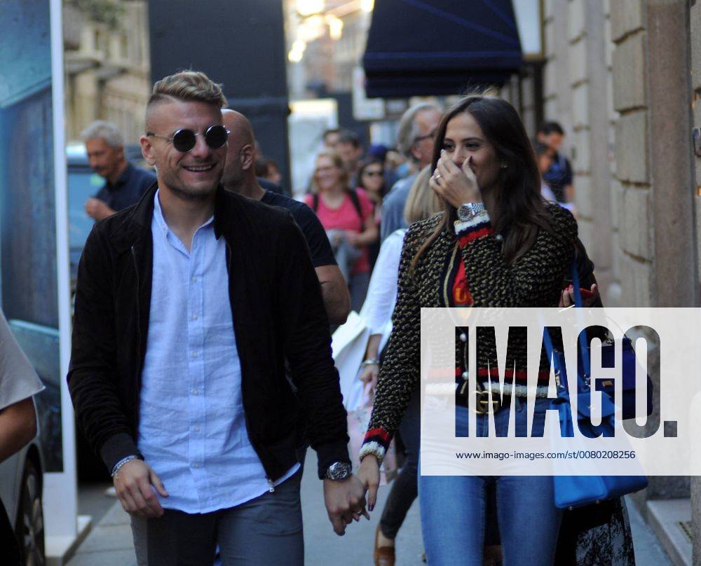 Milan Ciro Immobile and his wife Jessica in the center The