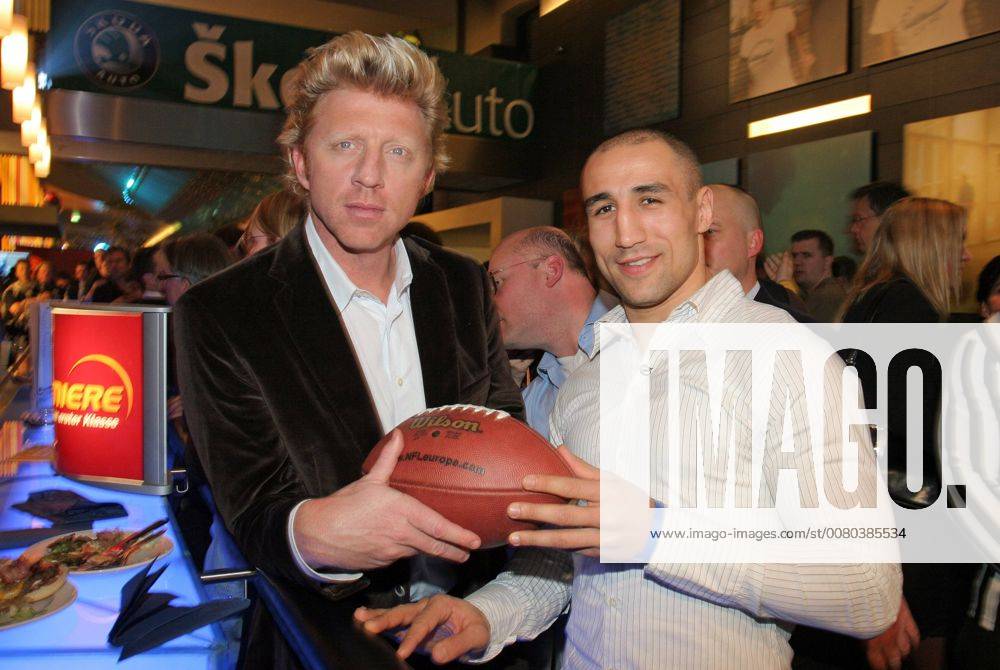 Boris Becker with IBF Champion in Medium weight Boxer Arthur Abraham as ...