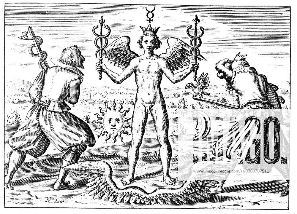 ALCHEMY MERCURY The purification of Mercury. Engraving of Key II