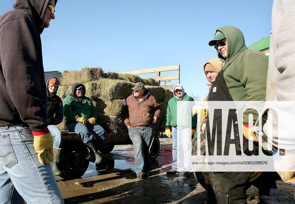 January 12, 2014 Blue Grass, Iowa, U.S. A hay auction organized by