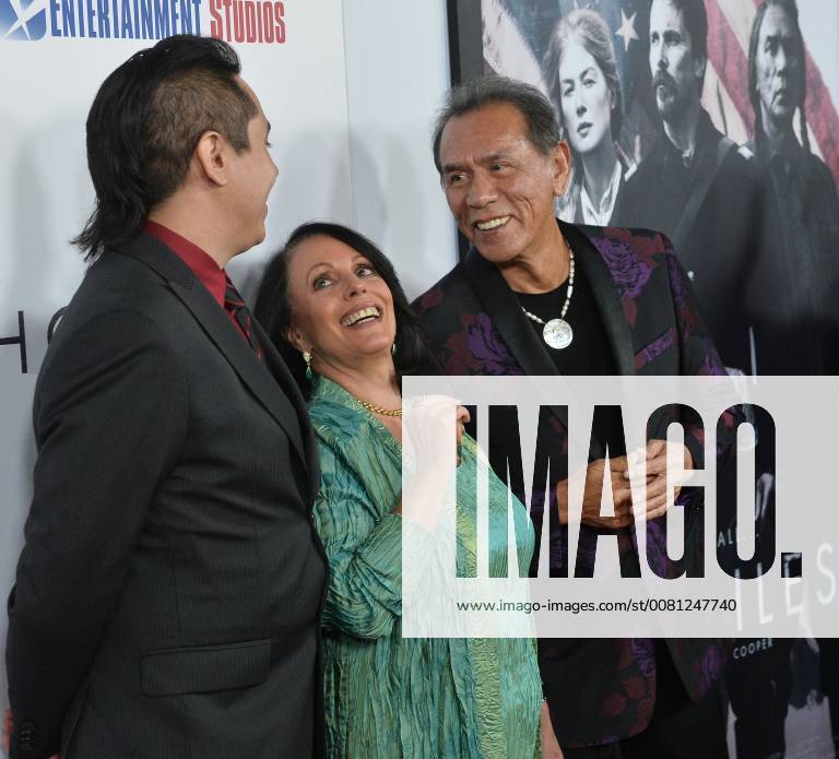 Cast member Wes Studi (R) and his wife Maura Dhu Studi and son Kholan ...