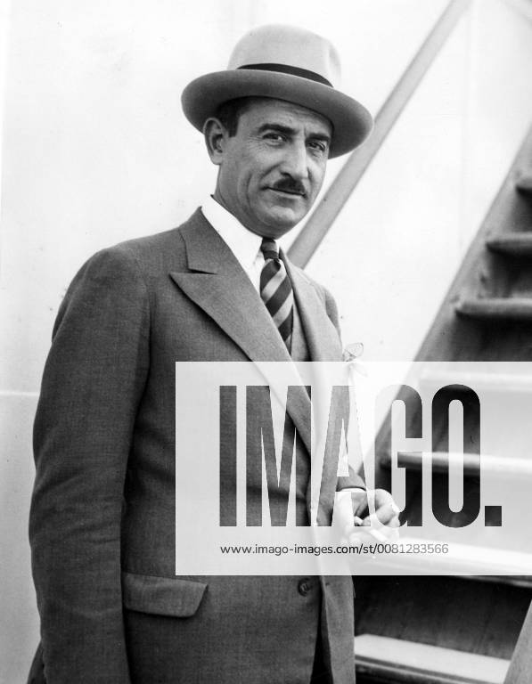 Mayor of Bordeaux, Adrien Marquet is seen aboard the SS Ile de France ...