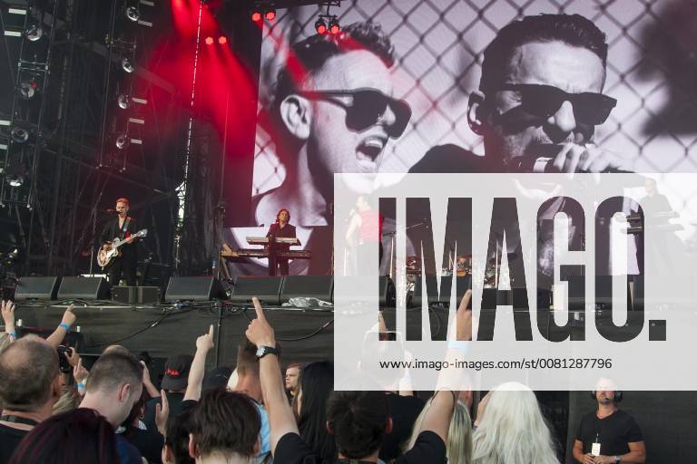 The British synth pop band DEPECHE MODE Dave Gahan singing Martin L