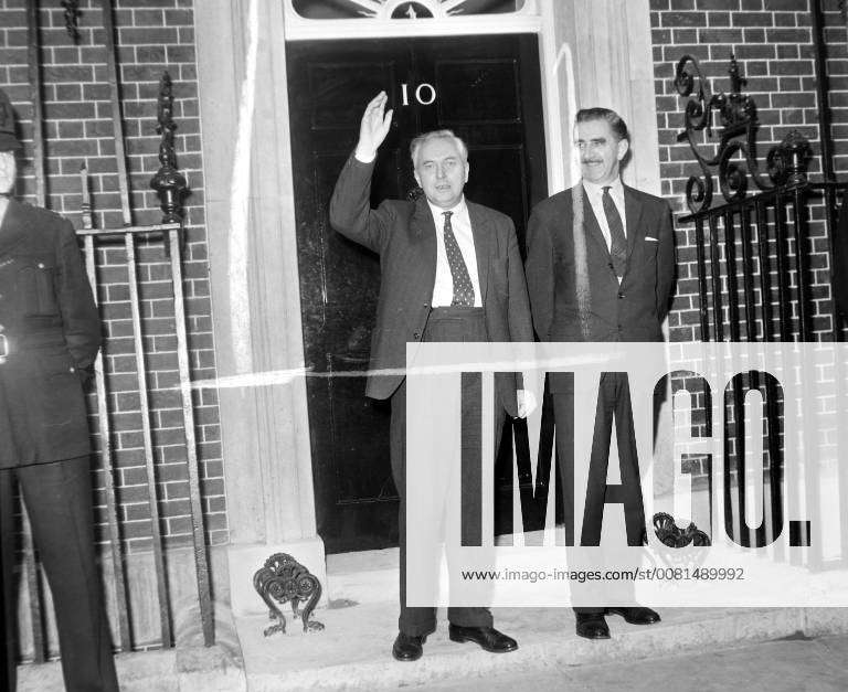 HAROLD WILSON AT NO 10 DOWNING STREET IN LONDON ; 22 OCTOBER 1963