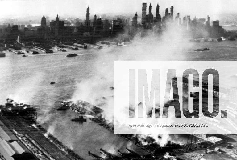 HUDSON RIVER WATERFRONT FIRE JERSEY CITY PIER ; 28 MAY