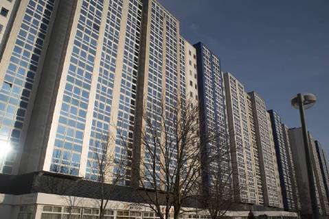 The Rasmus highrise in Evershagen a district of Rostock in Mecklenburg