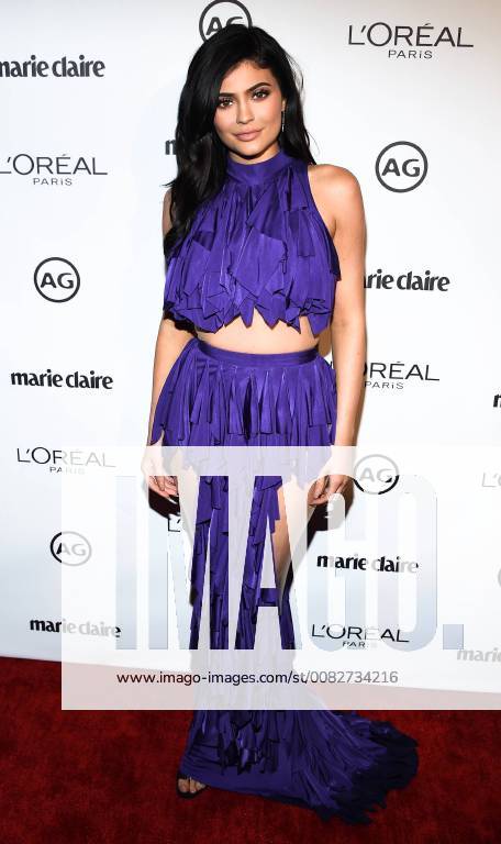 Model Kylie Jenner arriving at the 2nd Annual Marie Claire Image Makers ...