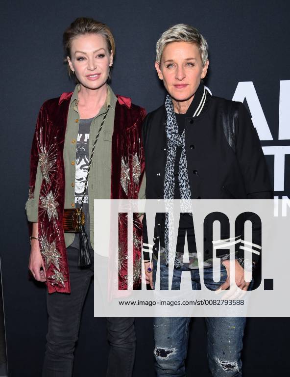 Portia De Rossi And Ellen Degeneres Arriving At The Saint Laurent Fall 2016 Runway Show In