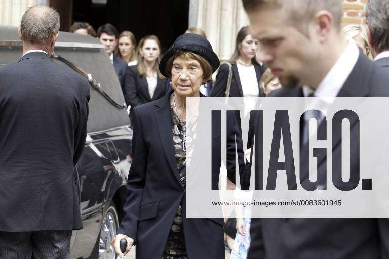 - HASSELT, BELGIUM: Lucie Reul (C) pictured after the funeral ceremony ...