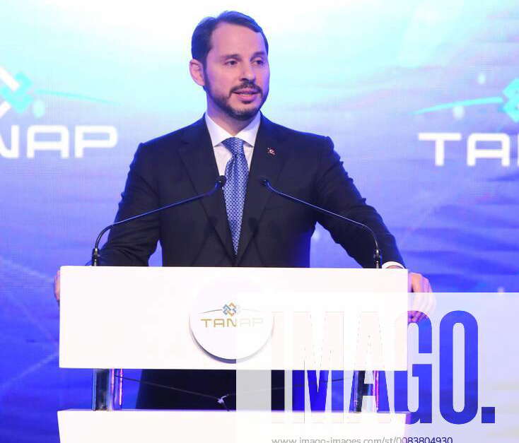 Turkish Energy minister Berat Albayrak attends the inaugurating ...