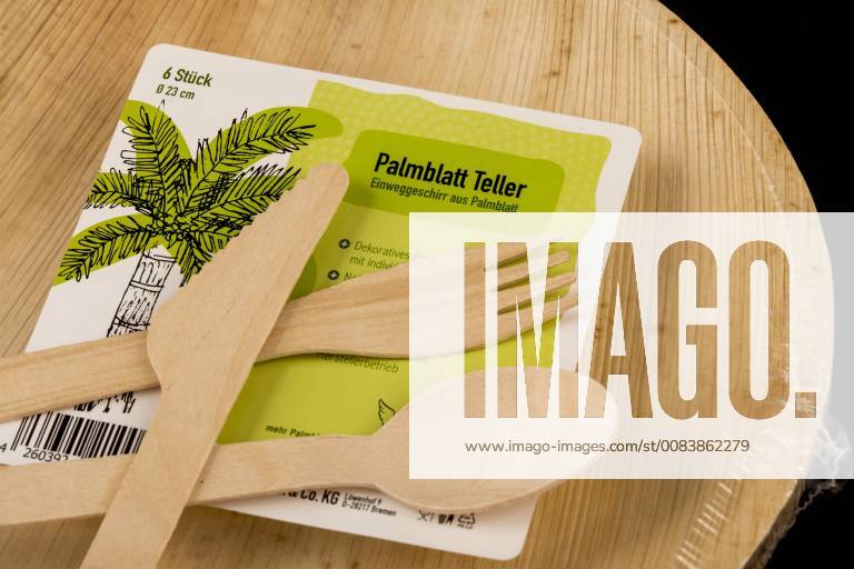 Disposable wooden cutlery Recyclable plate made of palm leaves