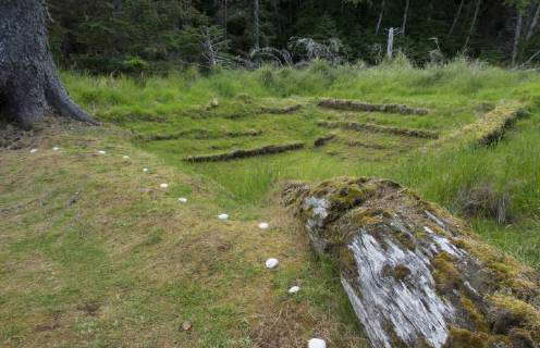 Old Totem ploes at Skedans, Gwaii Haanas National Park Reserve and ...