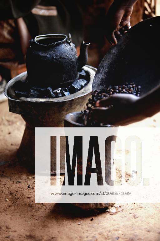 Ethiopian coffee is called Buna and here the coffee is poored into the