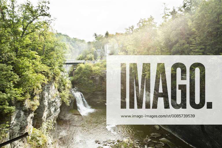 A waterfall at Cornell University in Ithaca New York, Ithaca New York USA