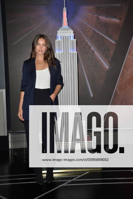 Emily DiDonato visits the Empire State Building on October 4, 2018 in