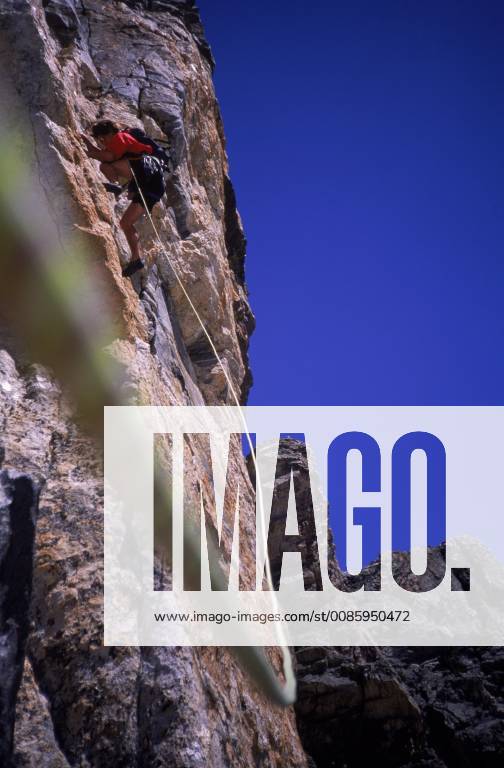 Rolando Garibotti, Exum mountain guide, leading a climb in Death Canyon