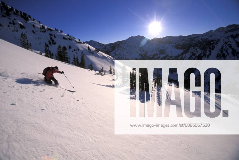 Kasha Rigby skiing in the near Alta Ski Resort, Utah. Alta is located ...